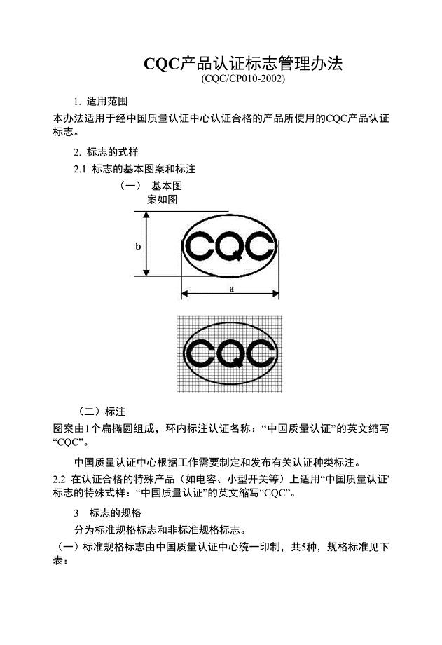 CQC产品认证标志管理办法.doc