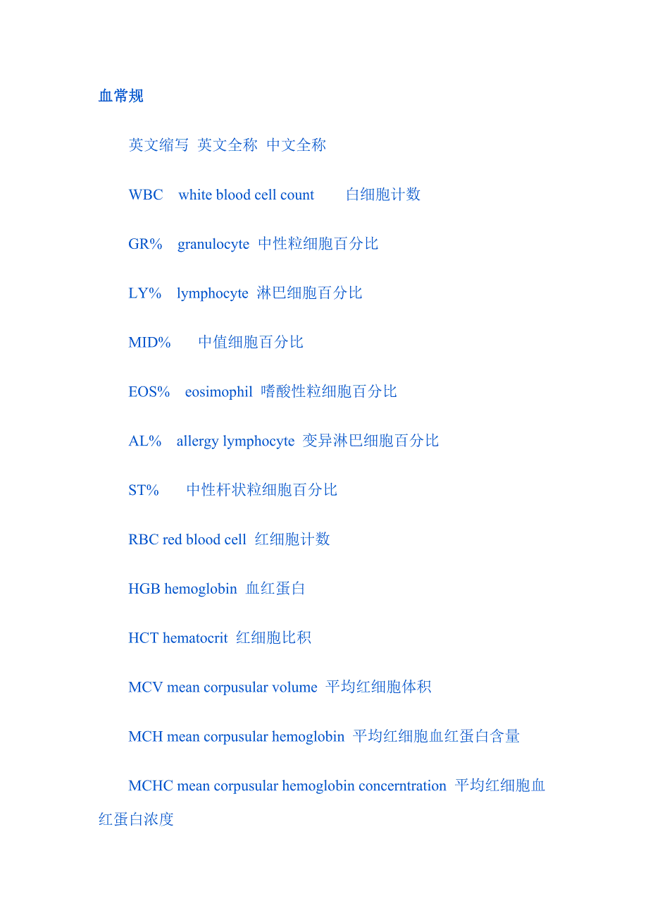 (完整版)医学检验专业词汇_第1页