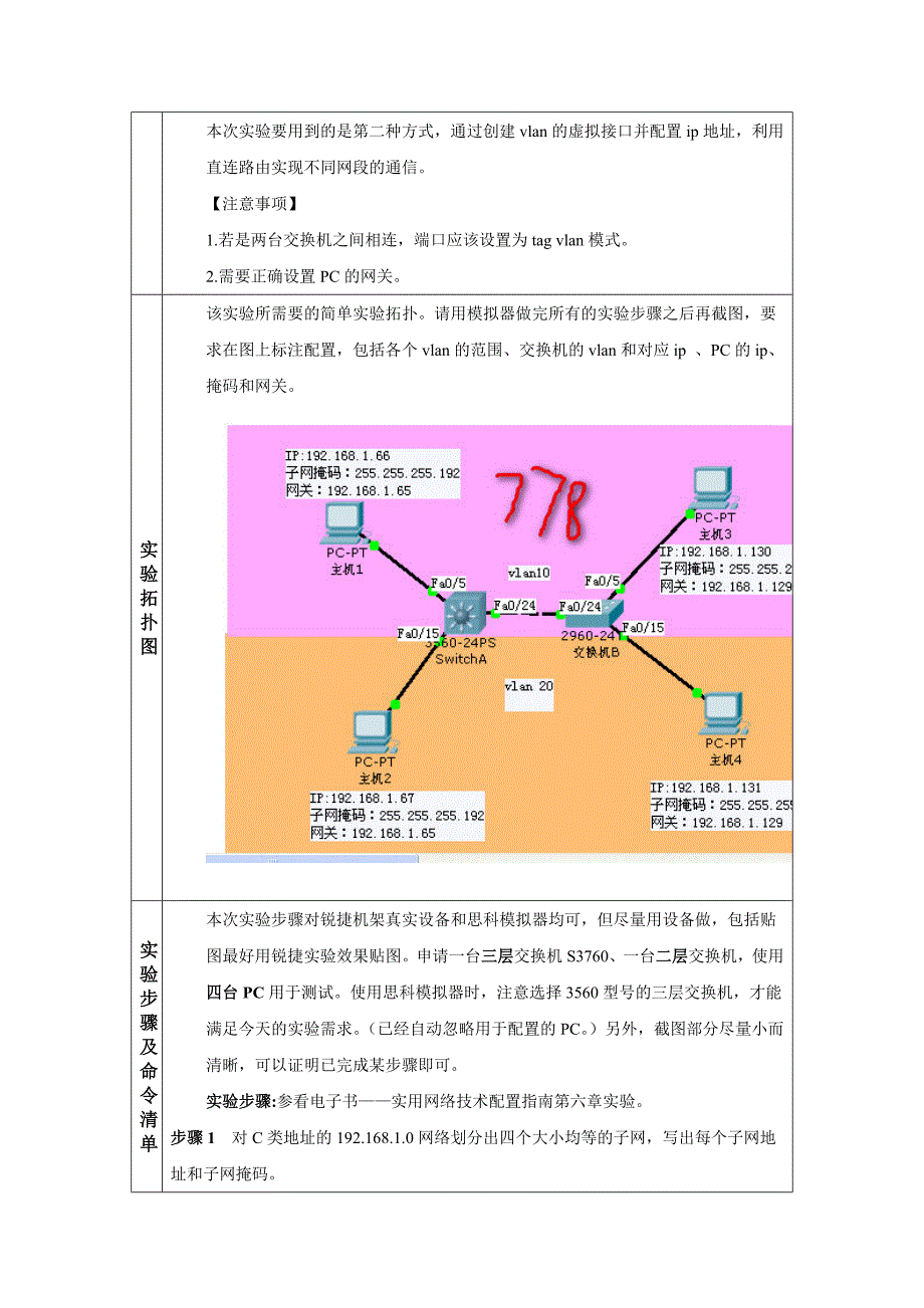 实验报告11三层交换机实现不同vlan间通信白露露_第2页