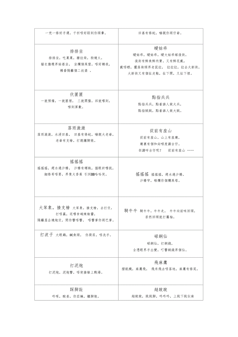 昔日粤语童谣全集_第3页