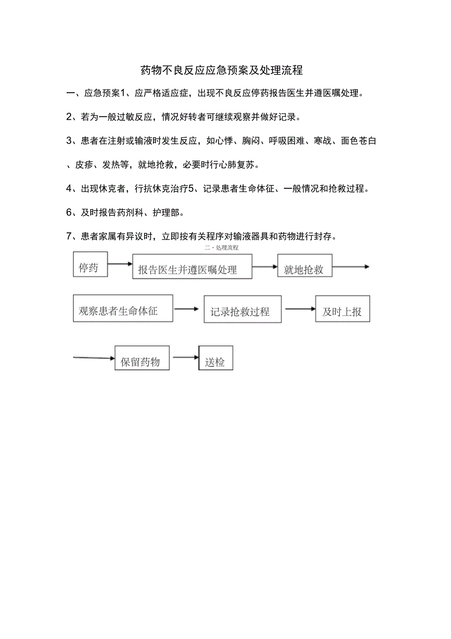 药物不良反应应急预案及处理程序_第1页