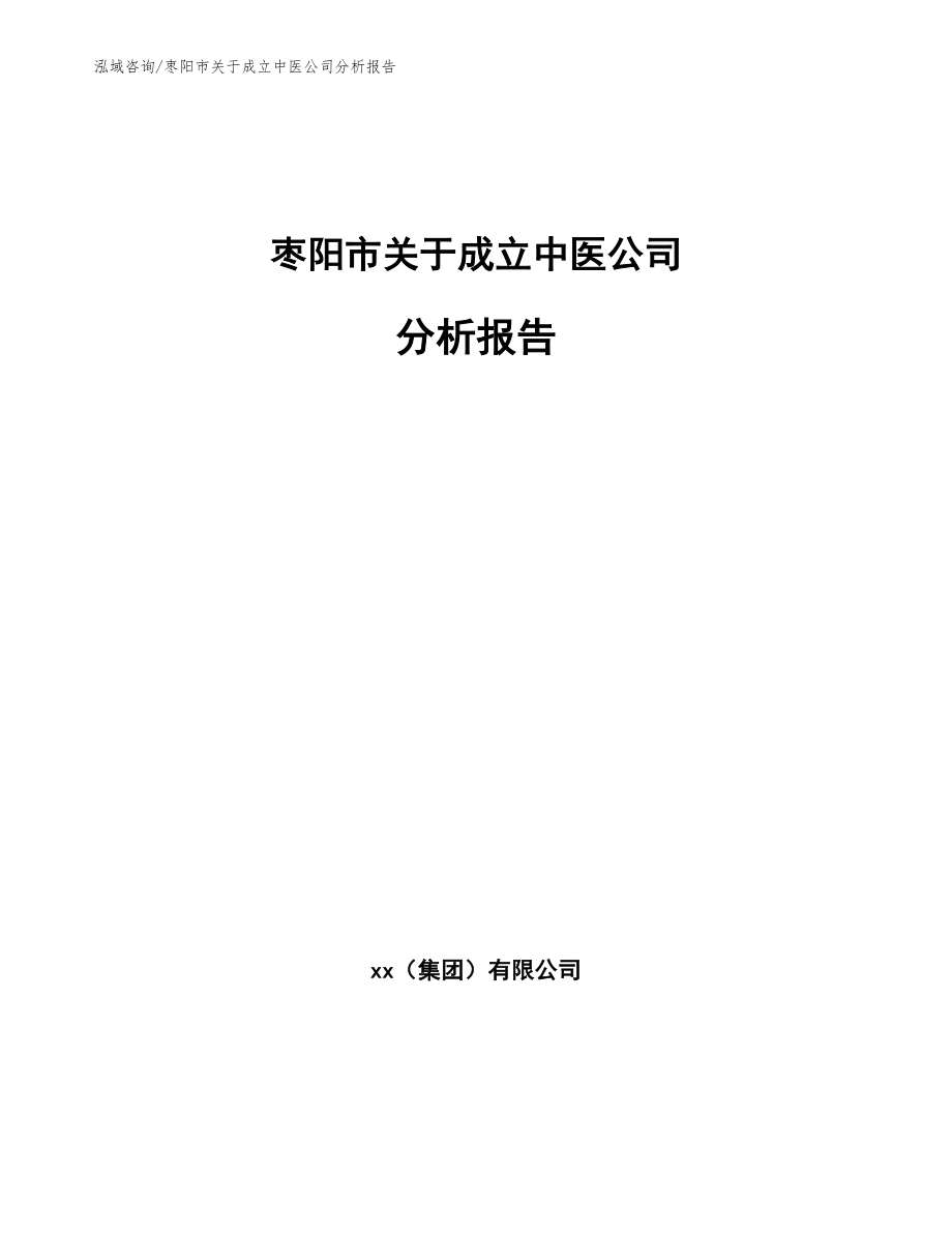 枣阳市关于成立中医公司分析报告（参考模板）_第1页