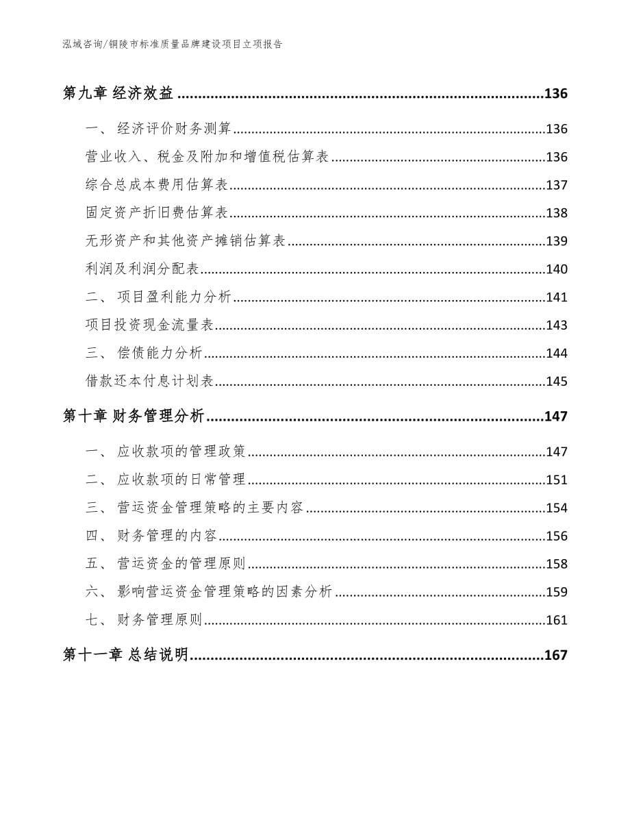 铜陵市标准质量品牌建设项目立项报告（模板范本）_第5页