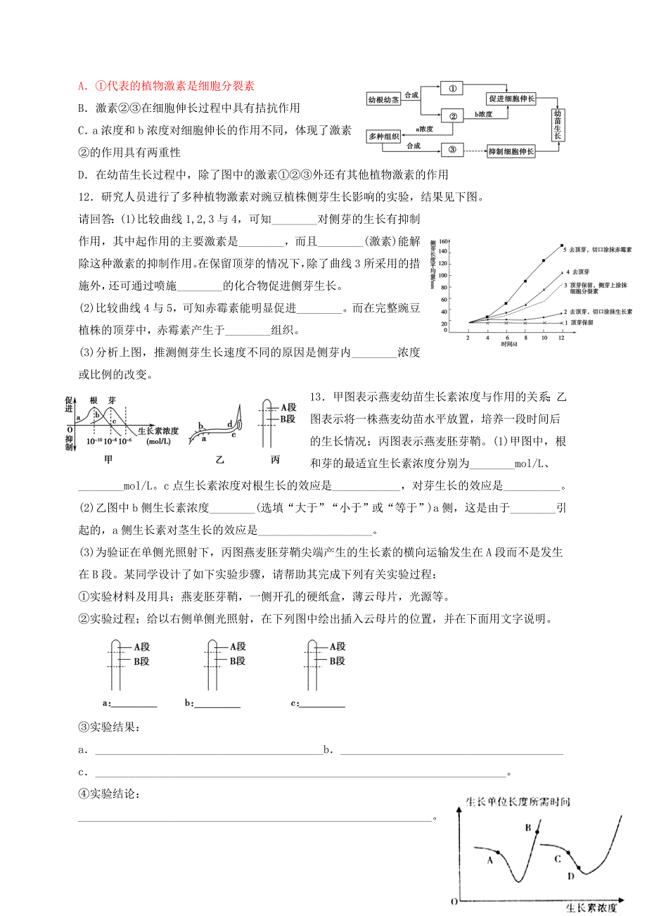 植物激素调节练习卷.doc_第3页