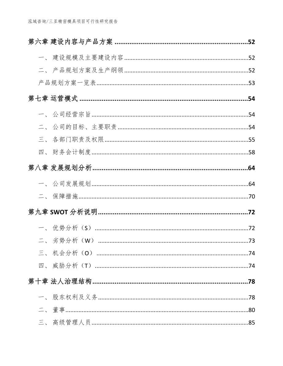 三亚精密模具项目可行性研究报告（模板范文）_第5页