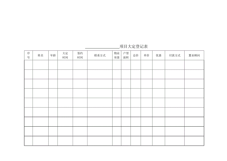 新版房地产销售常用表格大全.doc_第4页