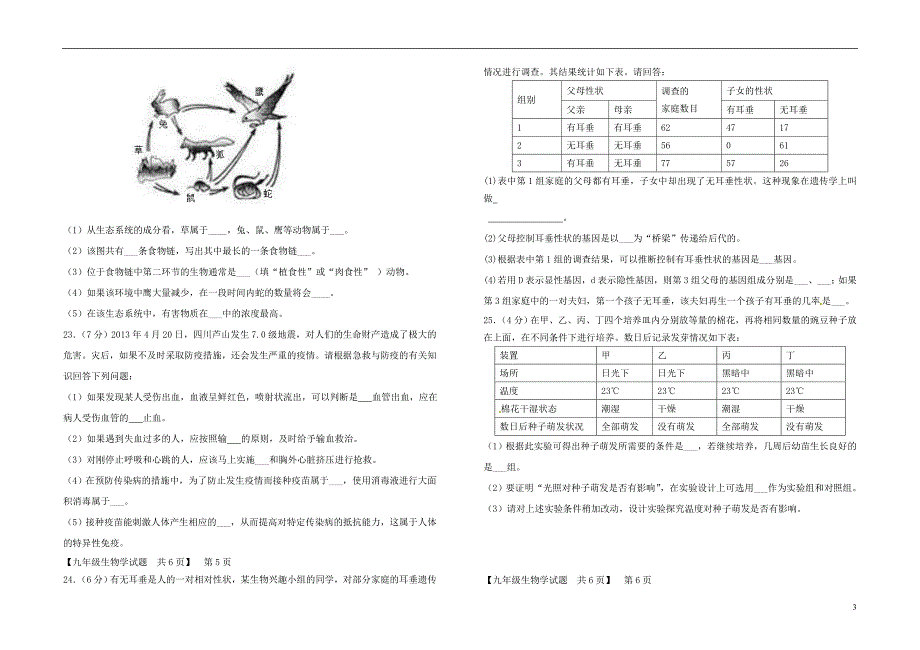 德州市德城区初中生物学业水平考试第二次练兵考试试题.doc_第3页