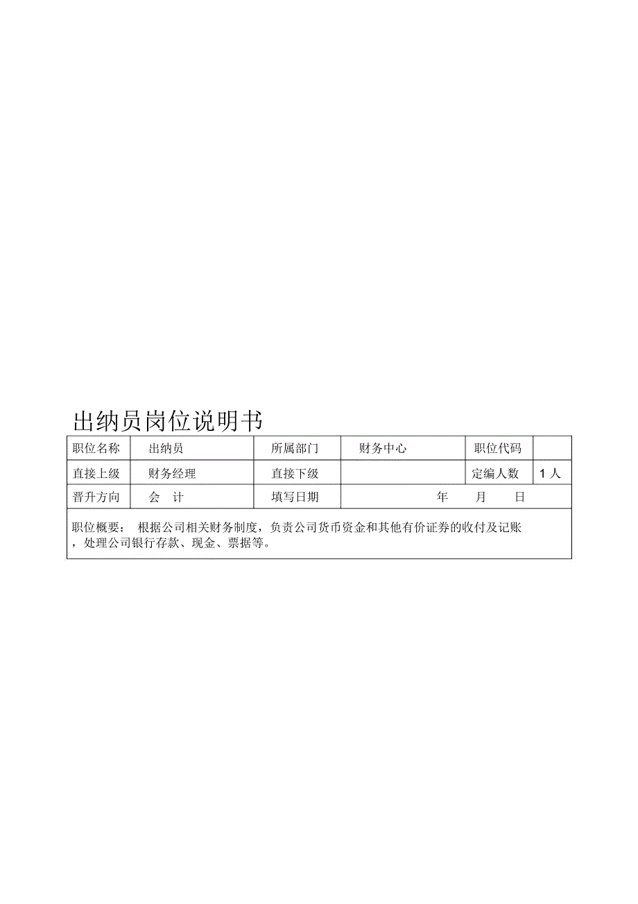 CW04出纳员岗位职责_第1页