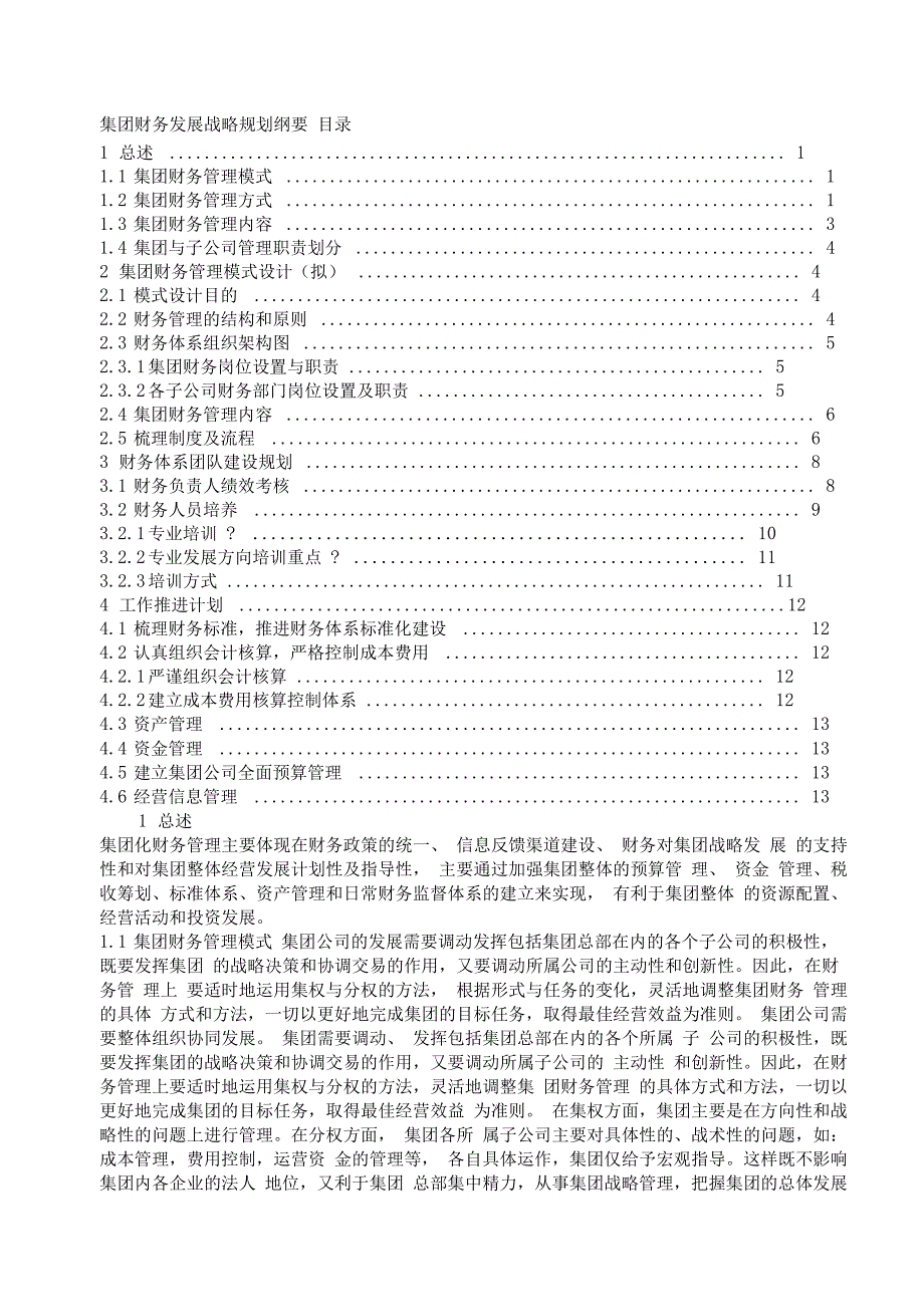 集团财务发展战略规划纲要_第1页