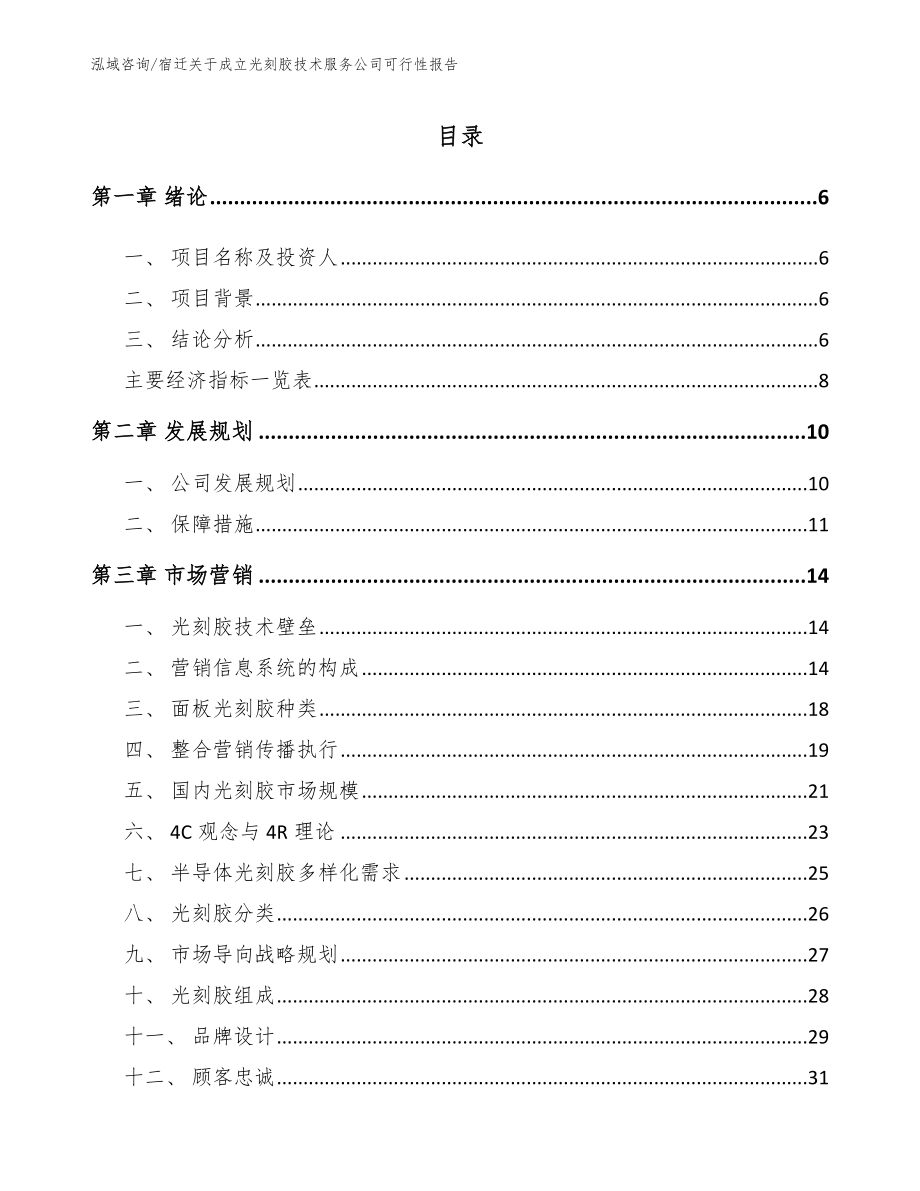 宿迁关于成立光刻胶技术服务公司可行性报告参考模板_第2页