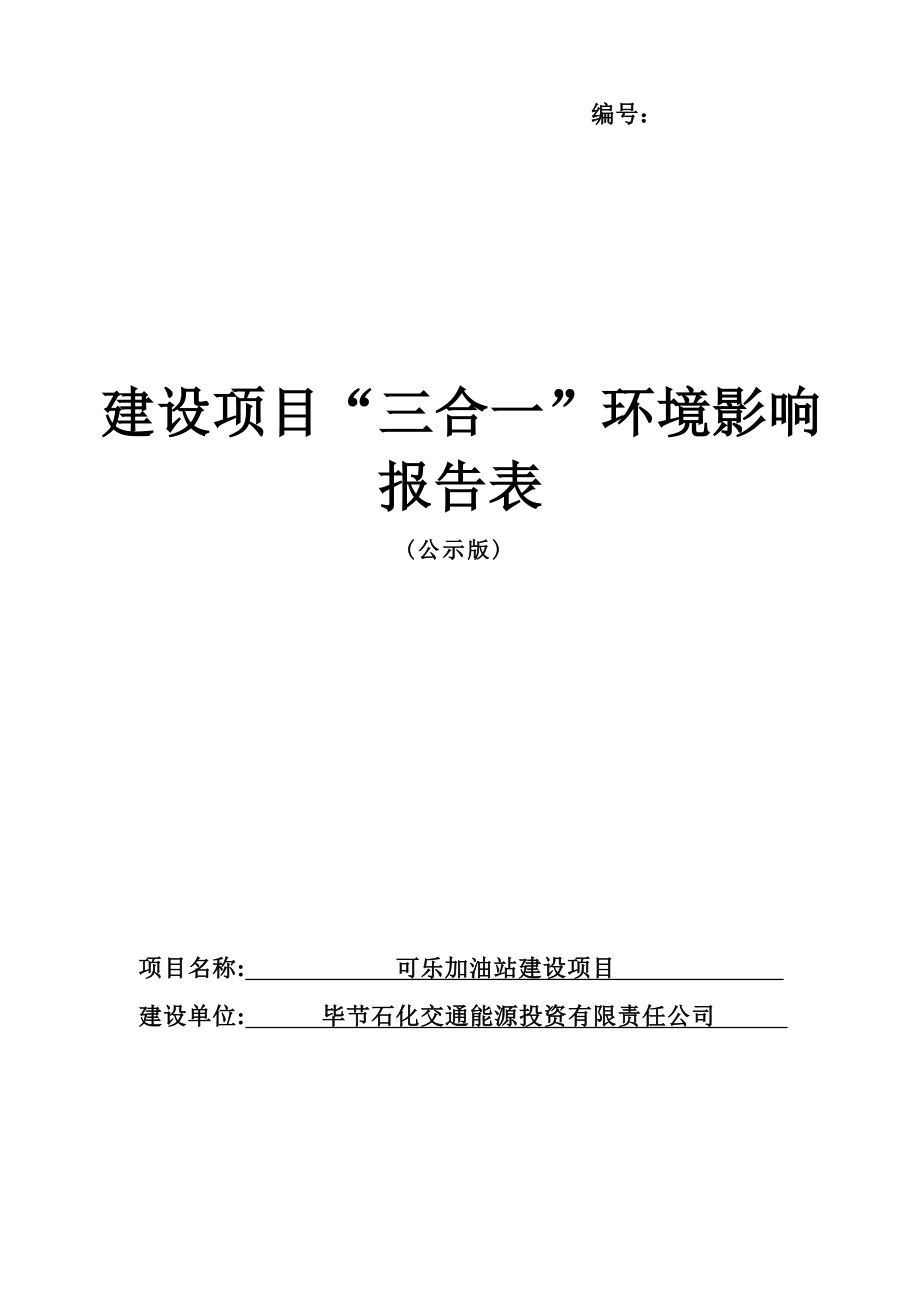 可乐加油站建设项目环评报告.docx_第1页