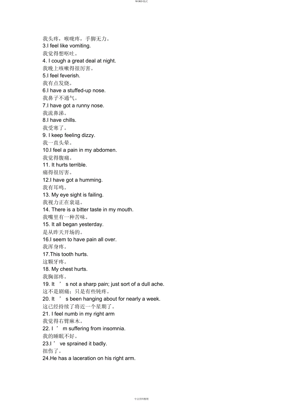 常用医学英语100句_第3页