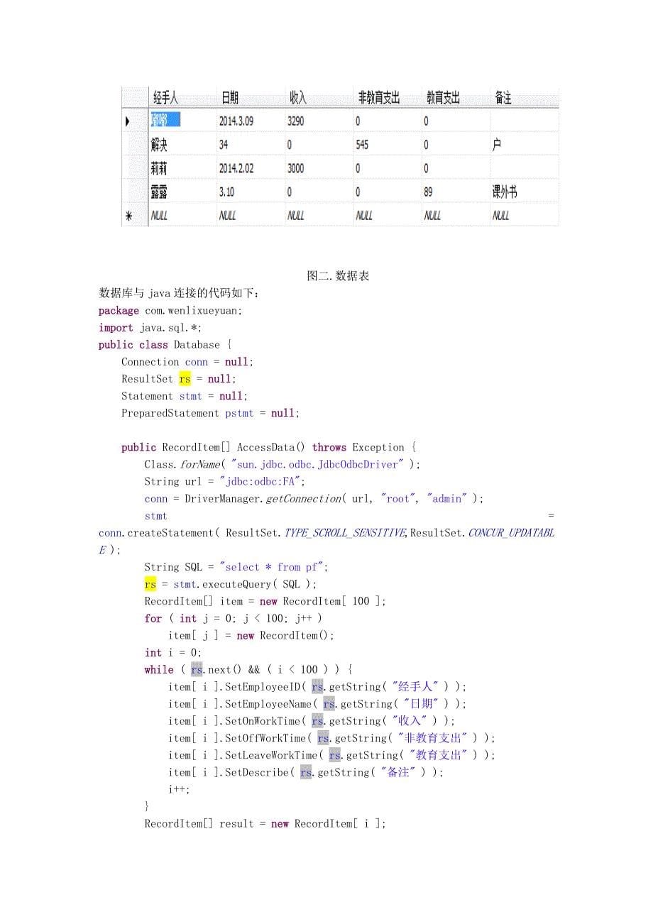 家庭记账管理系统数据库课程设计报告_第5页