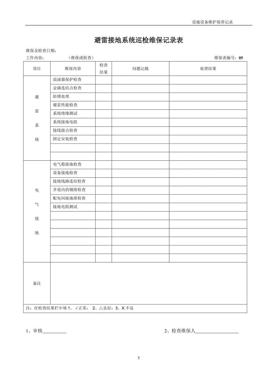 设施维护保养记录表_第5页