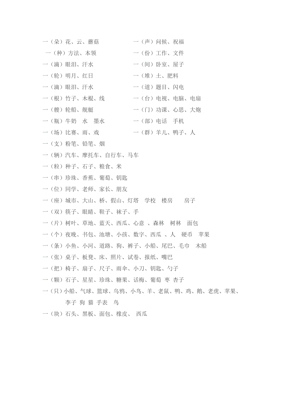 小学生一二年级常用量词_第3页