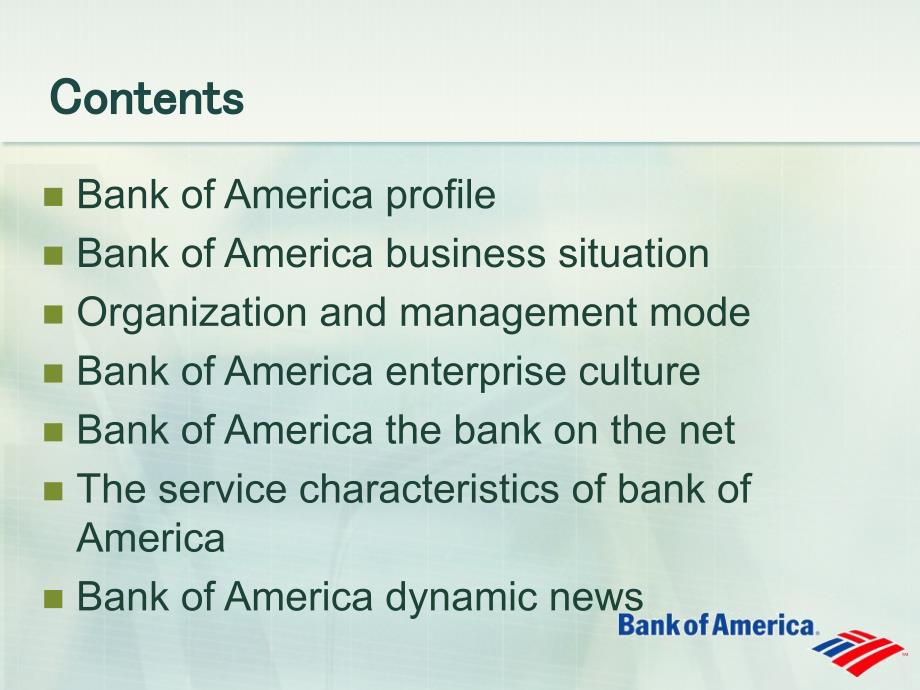 Welcome to Bank of America 美国银行简介.ppt_第2页