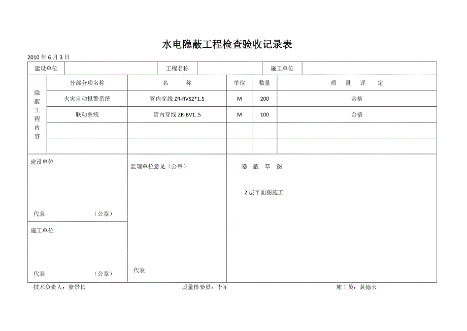 水电隐蔽工程检查验收记录表优质资料_第2页