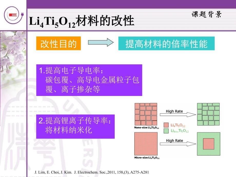 高性能锂离子负极材料钛酸锂的制备及电化学性能研究课件_第5页