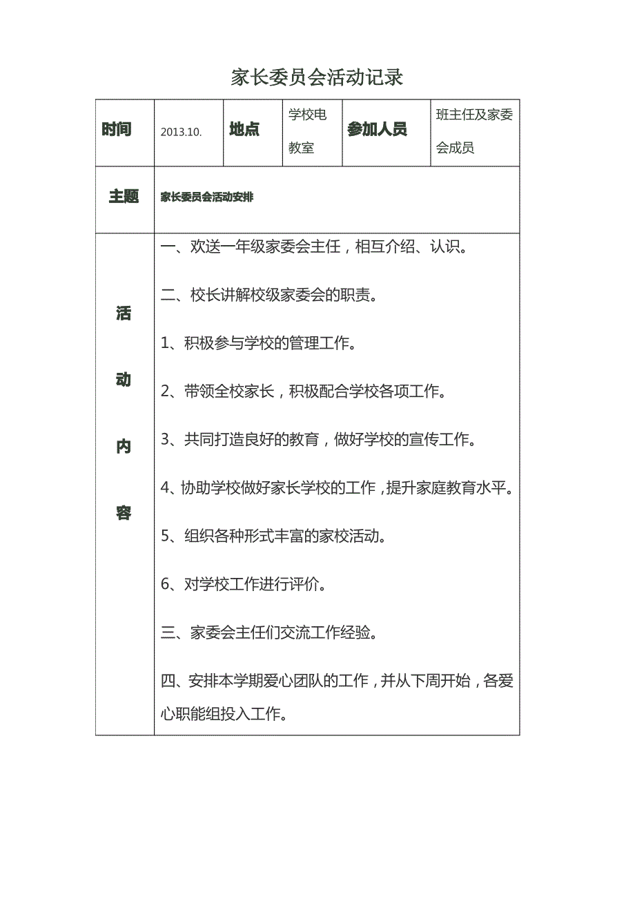 2014年家委会会议记录2_第1页