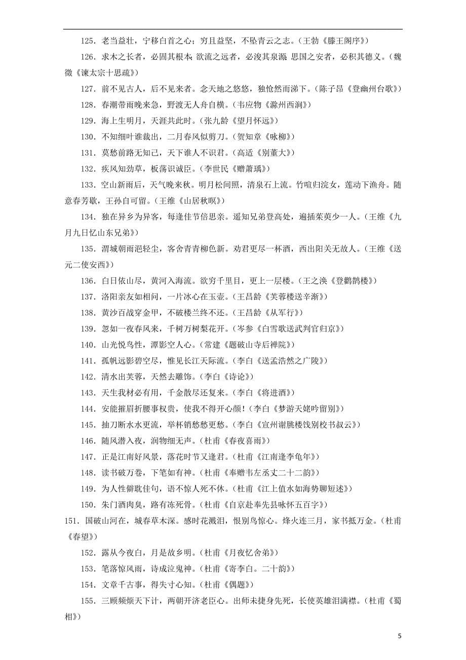 北京市2017届高考语文一轮复习 39语言常考名句名篇默写：课外名句警句_第5页