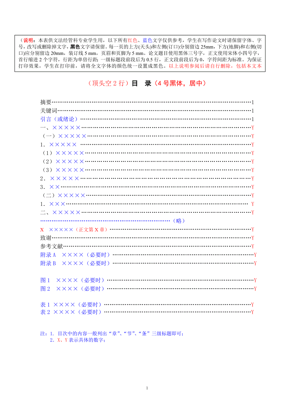 毕业论文格式——文法经管专业参考(1)_第2页