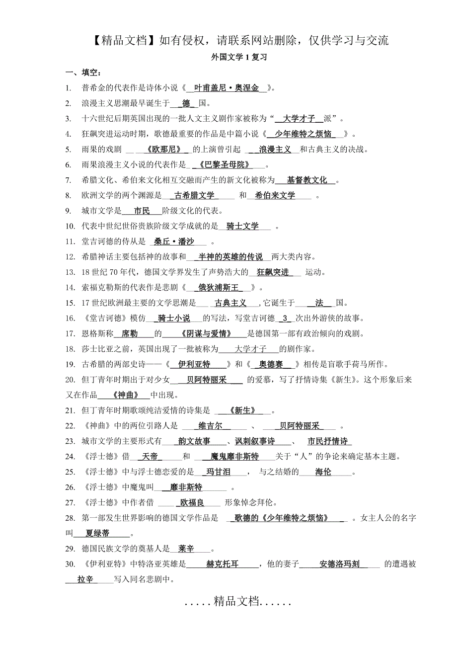 外国文学1复习2015秋_第2页