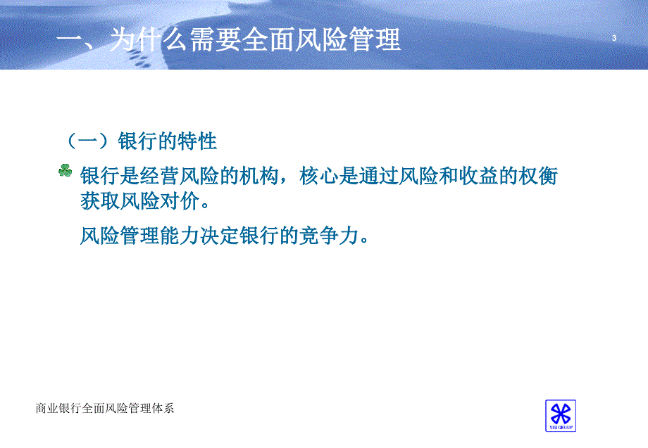 银行内部稽核：商业银行全面风险管理体系讲座提纲_第3页