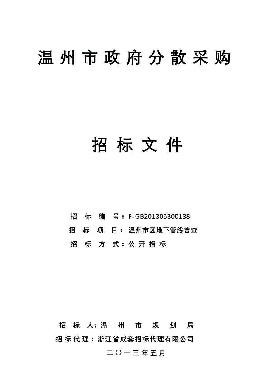 某市政府分散采购招标文件_第1页