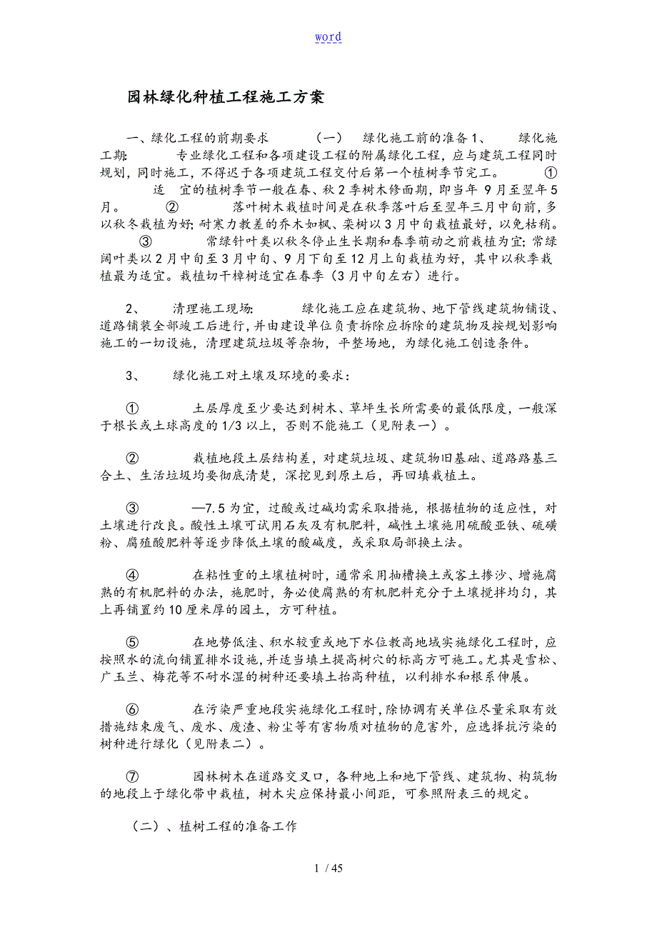 园林绿化种植工程施工方案设计_第1页