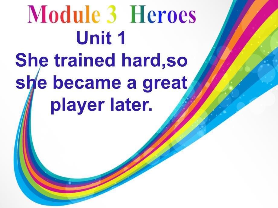 外研版初中英语九年级上册Module 3 Unit 1 She trained hard,so she became a great player later课件_第5页