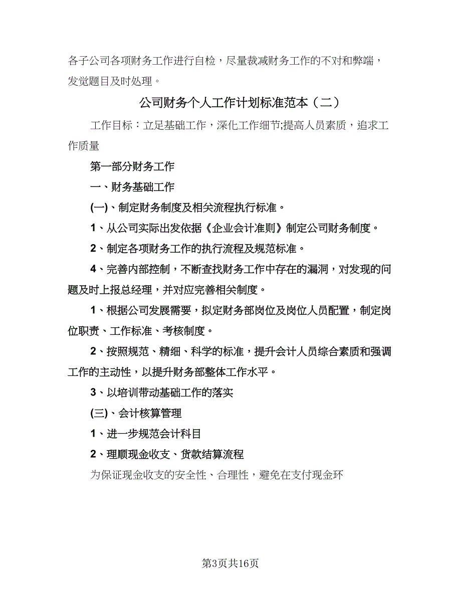 公司财务个人工作计划标准范本（五篇）.doc_第3页