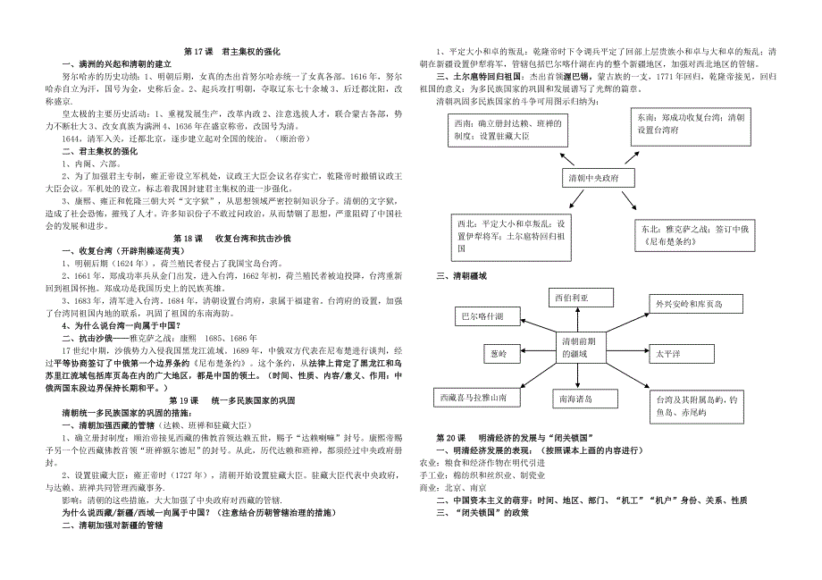 人教版七年级历史下册复习要点.doc_第4页