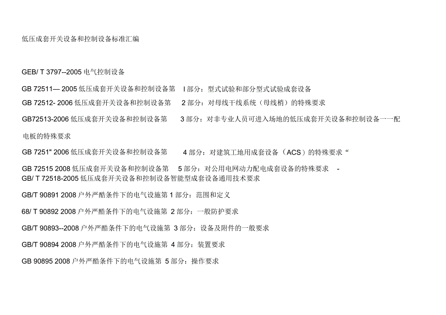 低压成套开关设备和控制设备标准汇编_第1页