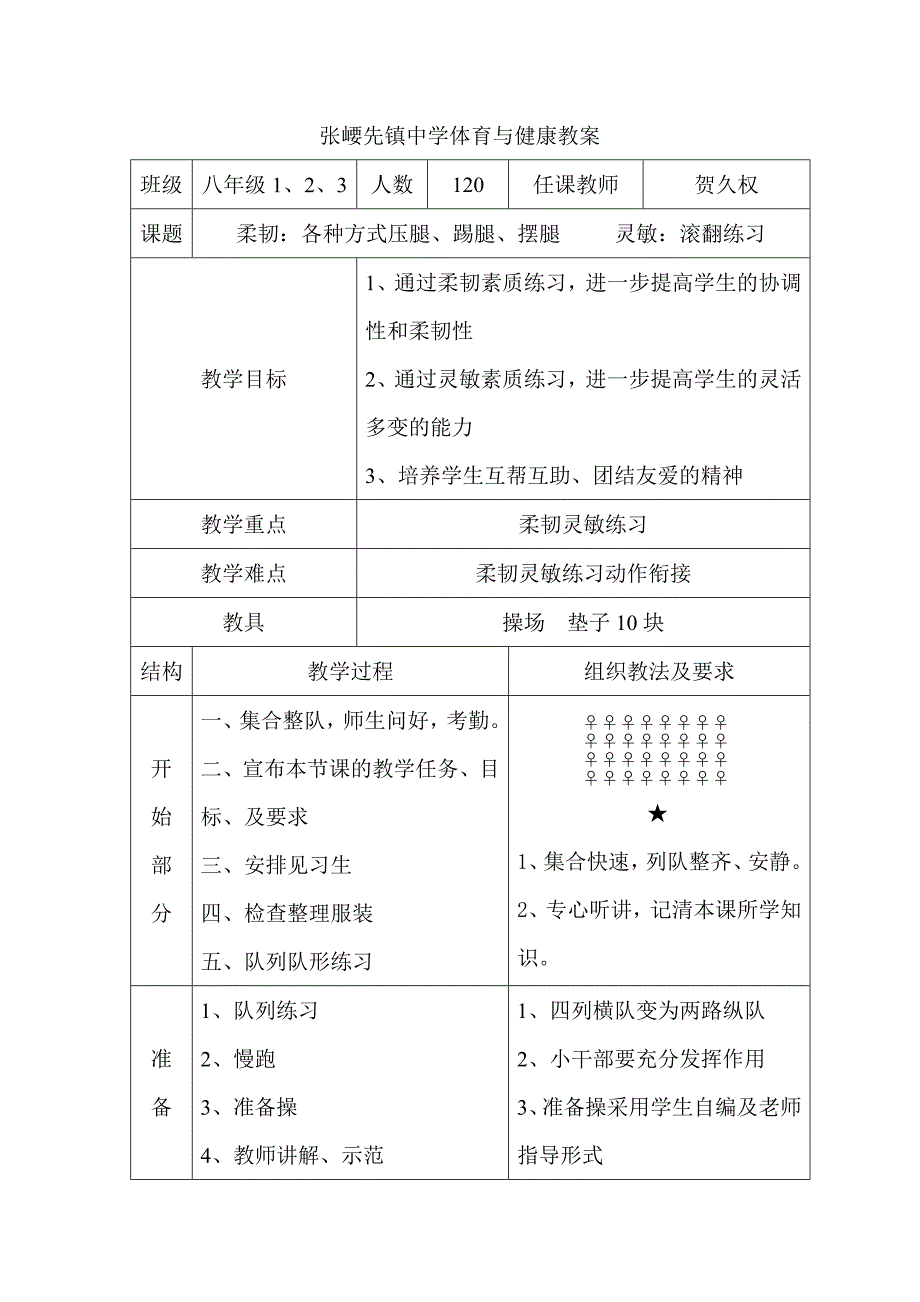 张崾先镇中学体育与健康教案2.doc_第1页