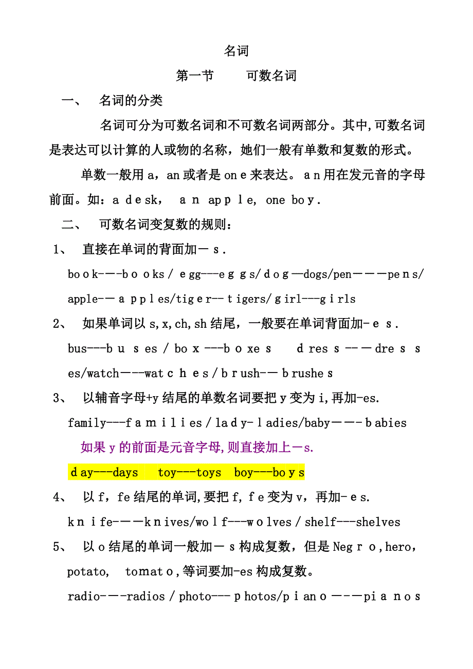 可数名词与不可数名词(适合小学用)_第1页