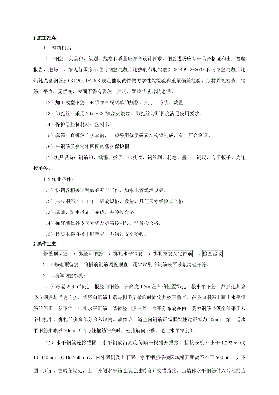 综合办公楼项目墙体钢筋绑扎技术交底_第1页