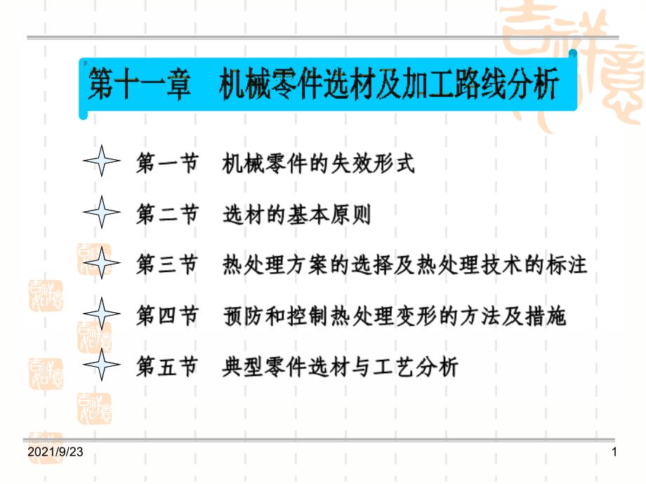 机械零件选材及加工路线_第1页