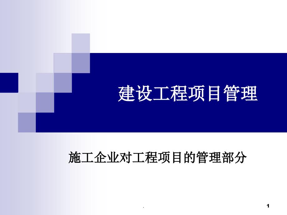 工程项目管理培训文档资料_第1页