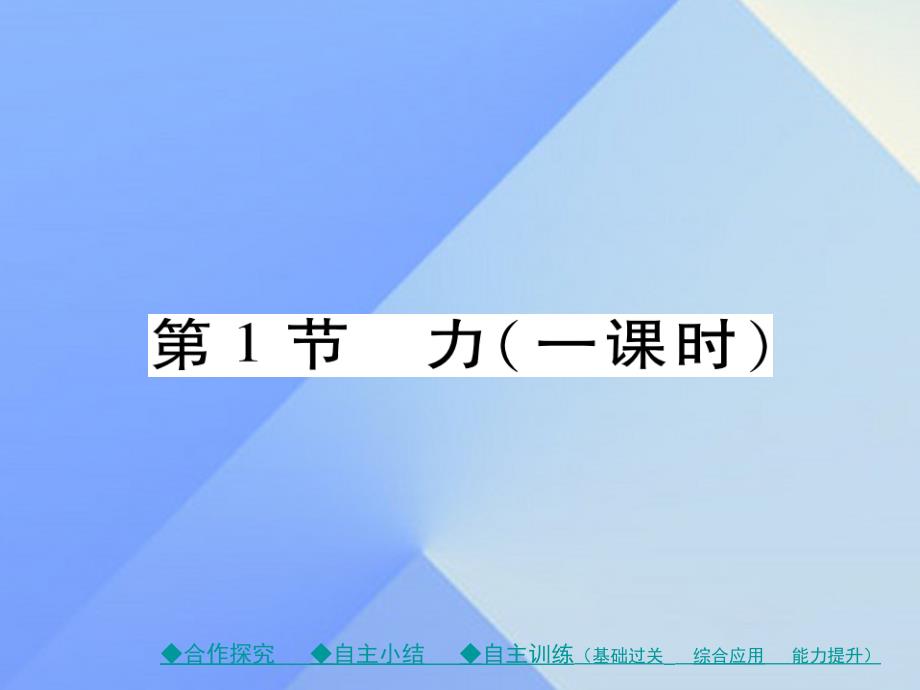 八年级物理全册 第6章 熟悉而陌生的力 第1节 力教学课件 （新版）沪科版_第1页