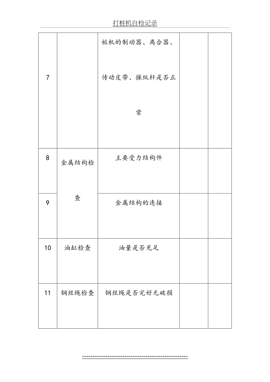 打桩机自检记录_第4页