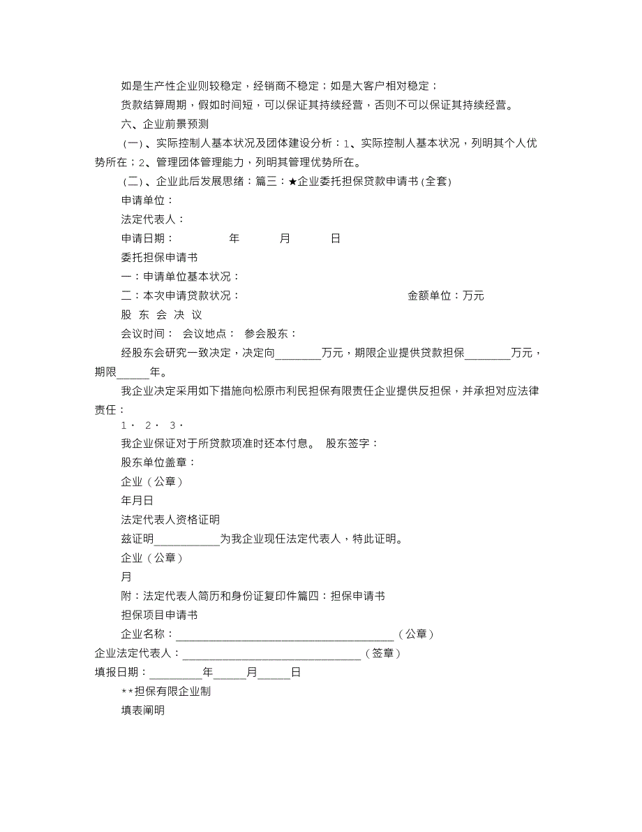 企业信用担保申请书如何填写_第4页