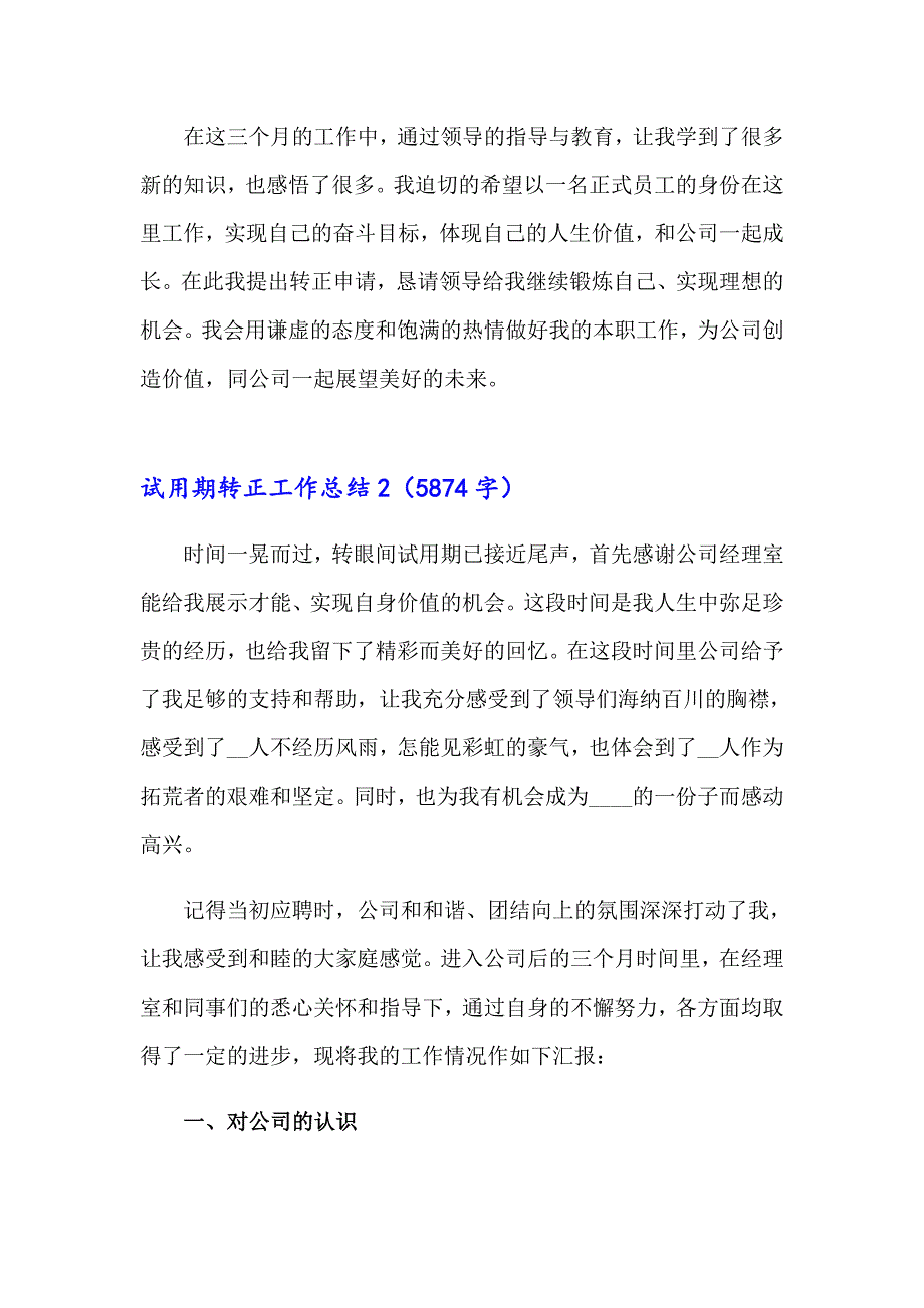 2023年试用期转正工作总结(集锦15篇)【精品模板】_第2页