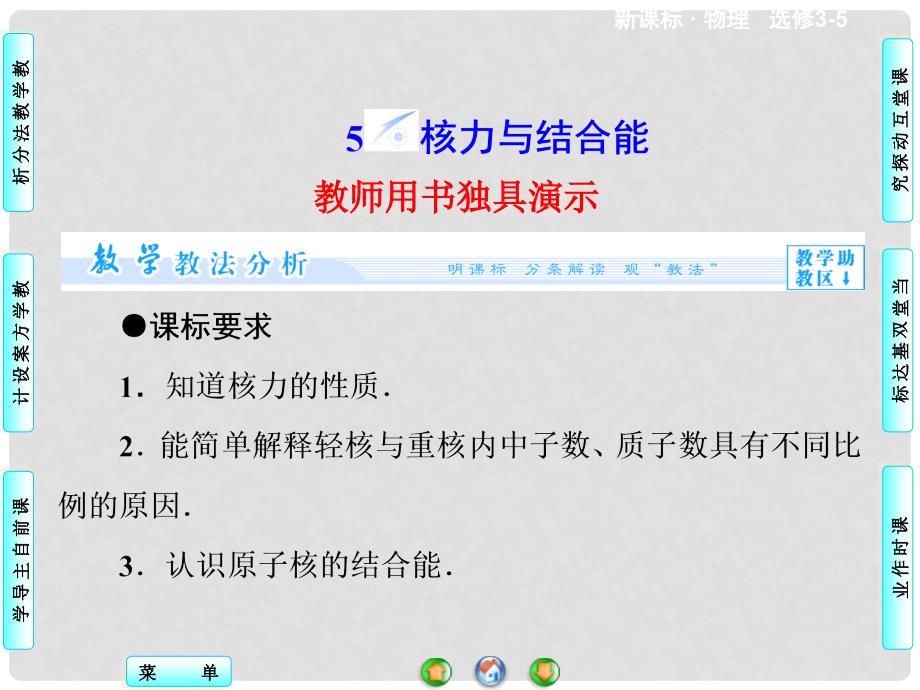 高中物理 19.5 核力与结合能同步备课课件 新人教版选修35_第1页