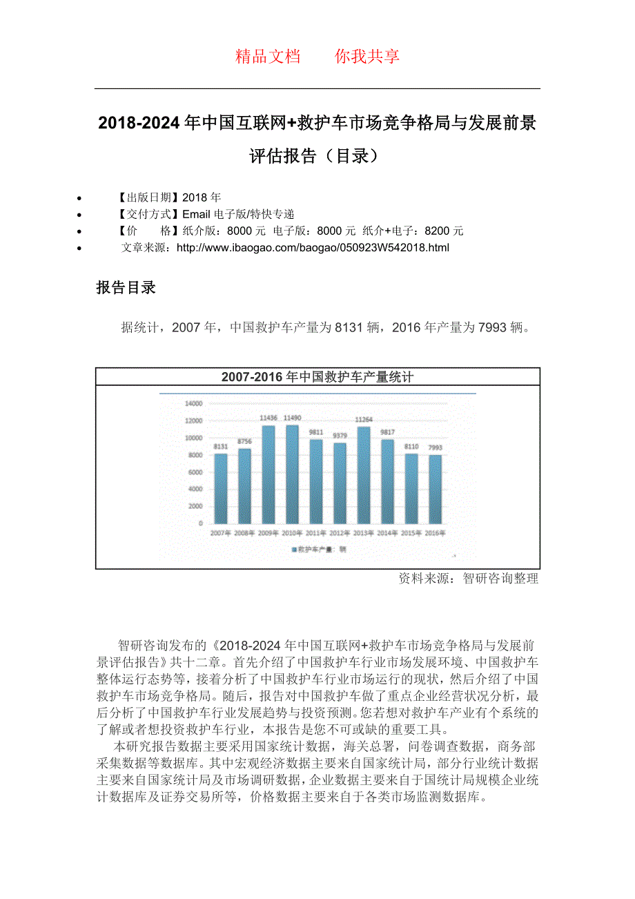 中国互联网救护车市场竞争格局与发展前景评估报告目录_第4页