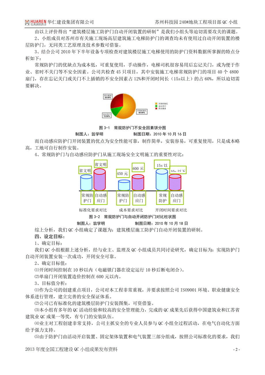 华仁建设集团有限公司苏州中新科技城240#地块土建三标段项目部QC小组_第2页