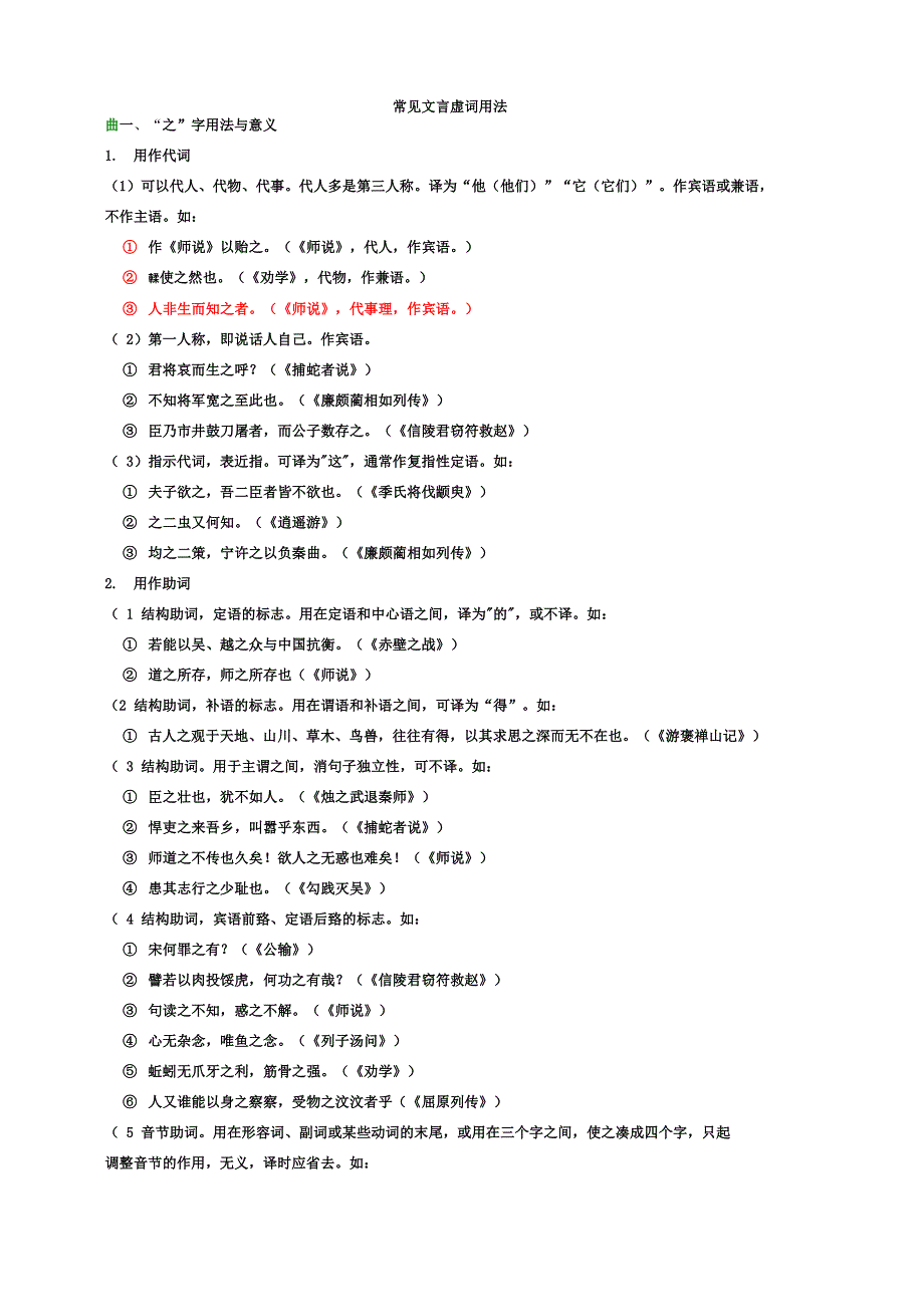 文言虚词的用法_第1页