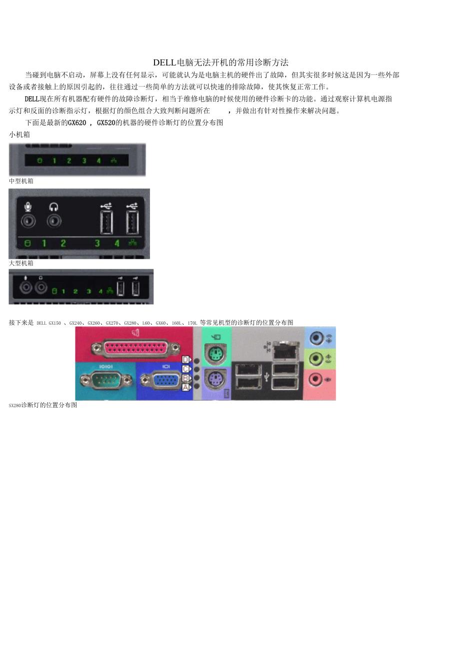 DELL电脑无法开机的常用诊断方法_第1页