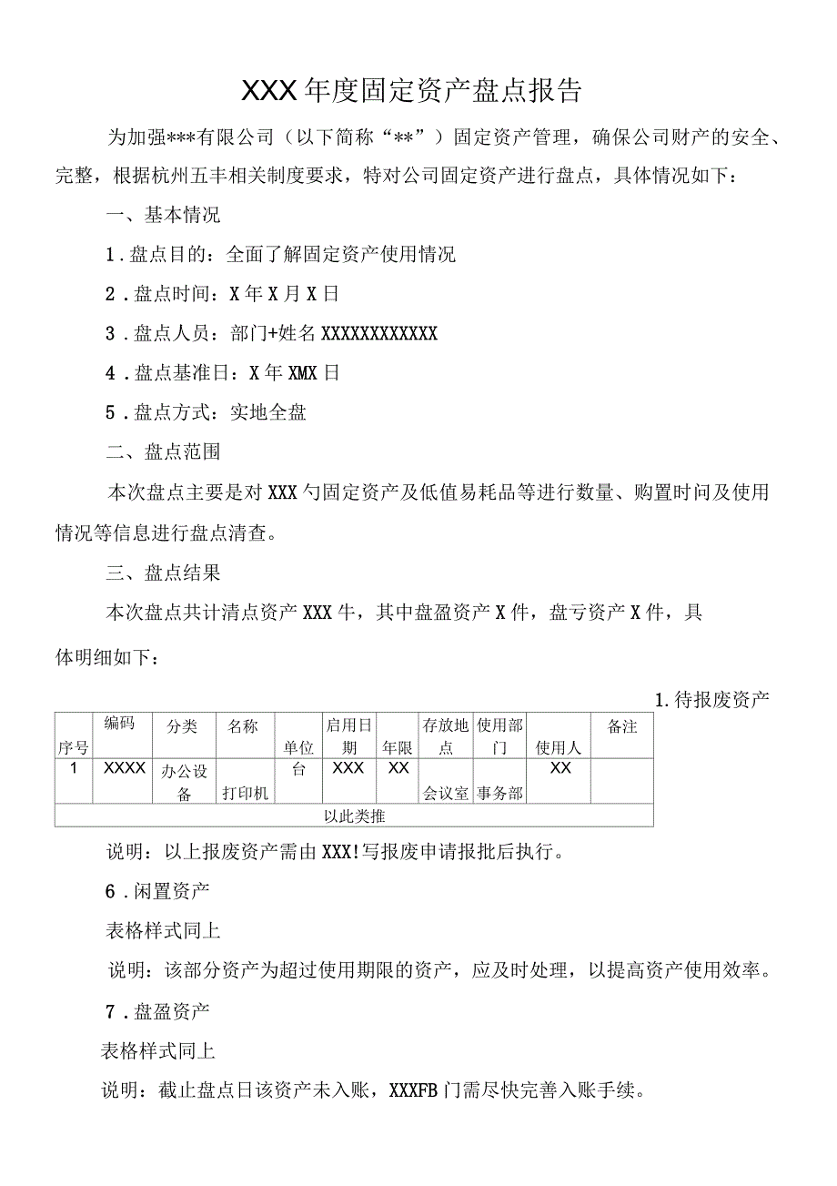 固定资产盘点报告_第1页