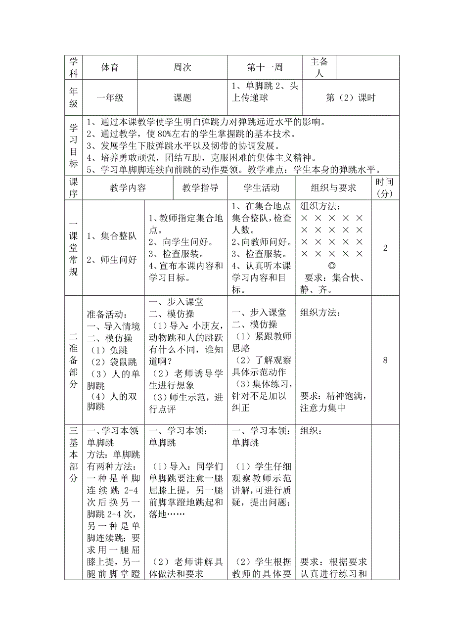 1、双脚连续向前跳2、你搬我运 教学设计_第3页