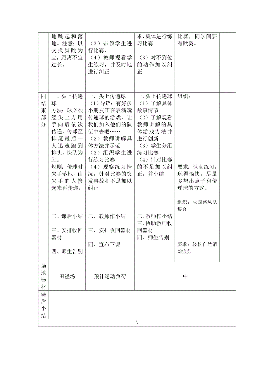 1、双脚连续向前跳2、你搬我运 教学设计_第4页